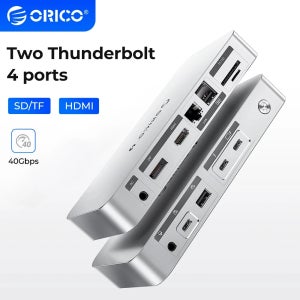 ORICO 썬더볼트 4 40Gbps USB C타입 도킹 스테이션, HDMI 호환, 카드 리더, RJ45