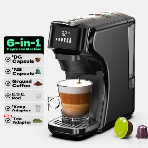 HiBREW 6in1 캡슐 커피 머신 핫/콜드 멀티 에스프레소 카페테라 카푸치노 커피 메이커 Dolce Gusto Nespresso Powder H1B
