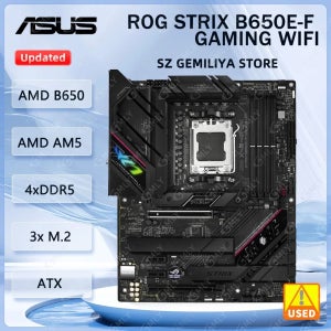 ASUS ROG STRIX B650E-F 게이밍 WIFI AMD B650 AM5 메인보드 DDR5 192GB M.2 ATX 지원 Ryzen 5 9600X Ryzen 5 8500G 