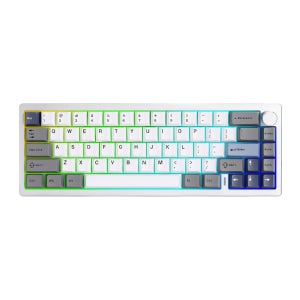 YUNZII AL68 실버 알루미늄 기계식 게임용 키보드, QMK/VIA 무선 키보드, 손잡이가 있는 핫 스왑 가스켓 맞춤형 키보드