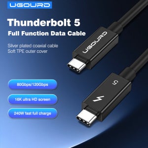 썬더볼트 5 케이블 소프트 TPE 80Gbps 타입-C USB4 V2 동축 케이블 USB-C to C 240W 16K 8K EGPU Mac MINI SSD 아이폰 16 맥북용