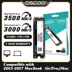 OSCOO ON900A 512GB 1TB M2 PCIe NVME SSD 2013 2015 맥북 프로 레티나 A1502 A1398 맥북 에어 A1465 1466 SSD 아이맥 A14