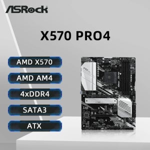 ASRock X570 PRO4 AM4 마더보드 AMD X570 CPU 지원 Ryzen 5600G 5700X 5700X3D 5800X3D 램 DDR4 4666MHz M.2 NVME 