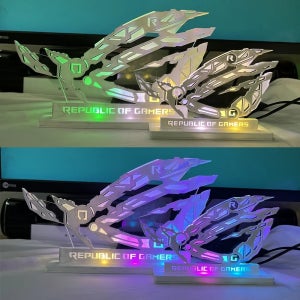 ARGB 데스크탑 컴퓨터 피규어 아크릴, DIY 게임 캐비닛 장식 ROG 장식 조명, 5V 3 핀 아우라 싱크