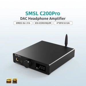 SMSL C200 PRO MQA LDAC DSD512 AptX-HD HIFI 헤드폰 오디오 Bluetooth USB DAC AMP 증폭기(원격 제어 포함) 4.4MM 밸런스