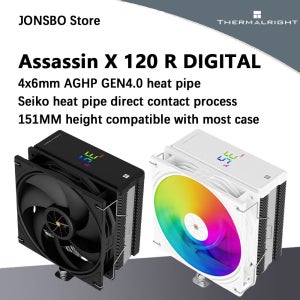 Thermalright TL-Assassin X120 R 디지털 4x6mm AGHP4.0 니켈 도금 히트 파이프 LGA1851/1700 AMD AM5/AM4용 151mm CPU 공