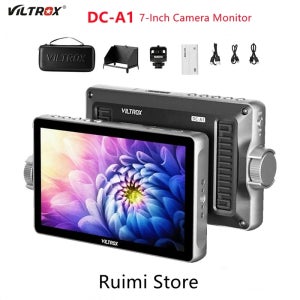 VILTROX DC-A1 2800니트 7인치 비디오 필드 모니터 4K 카메라 외부 모니터 (사진 촬영, 브이로그, 영화 제작, TV용)