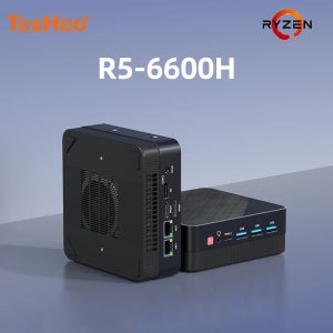 TexHoo 미니 PC AMD R5 6600H R7 7730U R3 4300U 듀얼 HDMI DP Wifi6 데스크탑 게이밍 컴퓨터 듀얼 네트워크 포트