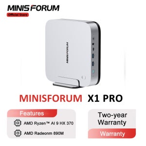 MINISFORUM AI X1 Pro 미니 PC AMD Ryzen AI 9 HX 370 DDR5 96GB 2TB WiFi 7 Copilot AI 135W 어댑터 듀얼 2.5G LA