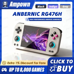 ANBERNIC RG476H 휴대용 게임 콘솔 4.7인치 120Hz 터치 스크린 비디오 출력 Unisoc T820 안드로이드13 시스템 RGB 조명 조이스틱