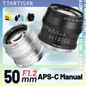 TTArtisan 50mm F1.2 APS-C 수동 초점 카메라 렌즈 (소니 E, 후지 XF, 캐논 M, 파나소닉, 올림푸스 M4/3, 니콘 Z, 라이카 L, 캐논R 호환)