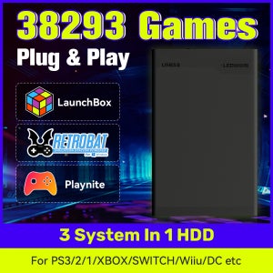 Hyper Base MIX 레트로 게임용 HDD 런치박스 및 플레이나이트 및 레트로배트, XBOX, PS3, 스위치, PS2, PS1, Wiiu, Wii용, 38293 레트로 및 