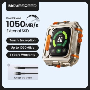 MOVESPEED GD10 1050MB/s 외장 SSD 2TB 1TB 터치스크린 암호화 USB3.2 Gen2 타입 C 하드 드라이브 (아이폰 15/16, PS4, PS5, PC용)