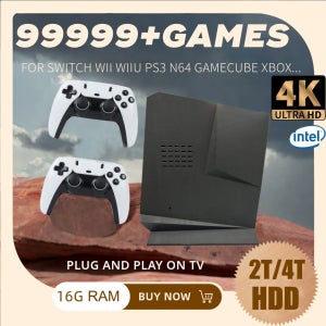 미니 PC 레트로 게임 박스 G3 Pro 듀얼 시스템 99999+게임 8/16GB 램 2/4TB 롬 PS2 PS3 WIIU WII SS 게임큐브 세가 새턴 인텔용 게임