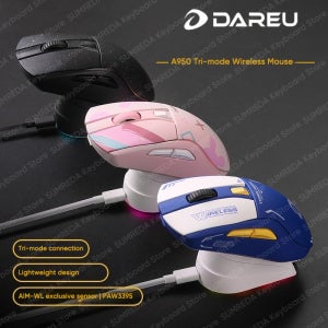 Dareu A950 Pro 무선 마우스 PAW3395 4K 반환율 블루투스 2.4G 유선 RGB 마그네슘 합금 게이밍 마우스 PC 사무용 마우스 선물