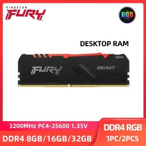 킹스톤 퓨리 RGB 램 DDR4 8GB 16GB 32GB 3200 3600MHz DIMM XMP 메모리 램 288핀 1.2V 데스크탑용