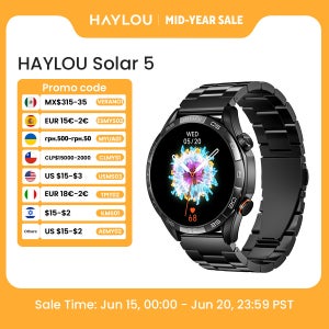 HAYLOU Solar 5 음성 통화 스마트 워치 1.58’’ AMOLED 디스플레이 60Hz 스마트 시계 음성 지원 남성용 스포츠 스마트 워치