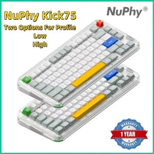 NuPhy Kick75 하이브리드 프로파일 커스텀 기계식 키보드 무선 블루투스 2.4G RGB ANSI 75% 레이아웃 핫스왑 가스켓