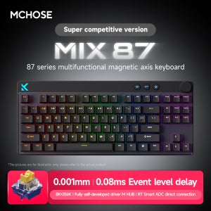 MCHOSE MIX87 자기 축 키보드 유선 게임용 키보드 RGB 8K+256K E-스포츠 0.08ms 낮은 대기 시간 0.001mmRT 맞춤형 키보드