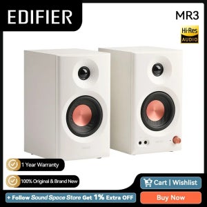 에디파이어 MR3 2.0 모니터 스피커 시스템, 고해상도 오디오, 블루투스 V5.4 밸런스드 TRS RCA AUX 입력, 앱 EQ 룸 보상 설정
