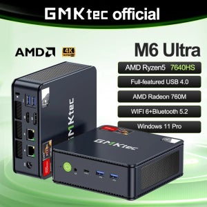 GMKtec M6 울트라 누크박스 미니 PC AMD R5 7640HS 6코어 12스레드 DDR5 4800Mhz PCIe 3.0 SSD WIFI 6 BT5.2 윈도우11 프로 데스크