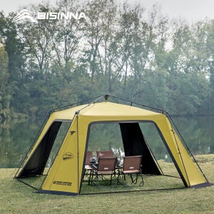 BISINNA 6-8 명 원터치 돔 텐트 비닐 코팅 캐노피 Waterpoof Sunshade Shelter for Family Camping Travel Outdoors