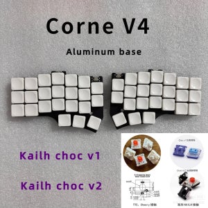 Corne V4 Choc V1 V2 로우 프로파일 분할 키보드 알루미늄 베이스 용접 Kailh 스위치 유선 RGB 별도 키보드 키트 QMK/VIAL