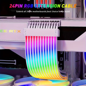 24핀 ARGB 전원 연장 케이블 키트 ATX 3*8PIN 2*8PIN GPU 케이블 5V 3Pin 동기화 PSU 케이블(LED 확산 소프트 튜브 포함)