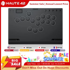 Haute42 M Gen2 알루미늄 합금 히트박스 레버리스 컨트롤러 스틱리스 아케이드 스틱 (PC/PS4/PS5용) 히트박스 격투 게임 컨트롤러
