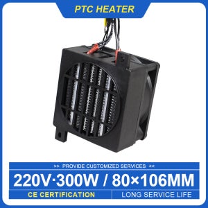 AC 일정 온도 전기 히터 PTC 선풍기 히터, 소형 공간 난방, 220V, 300W, 106x80mm