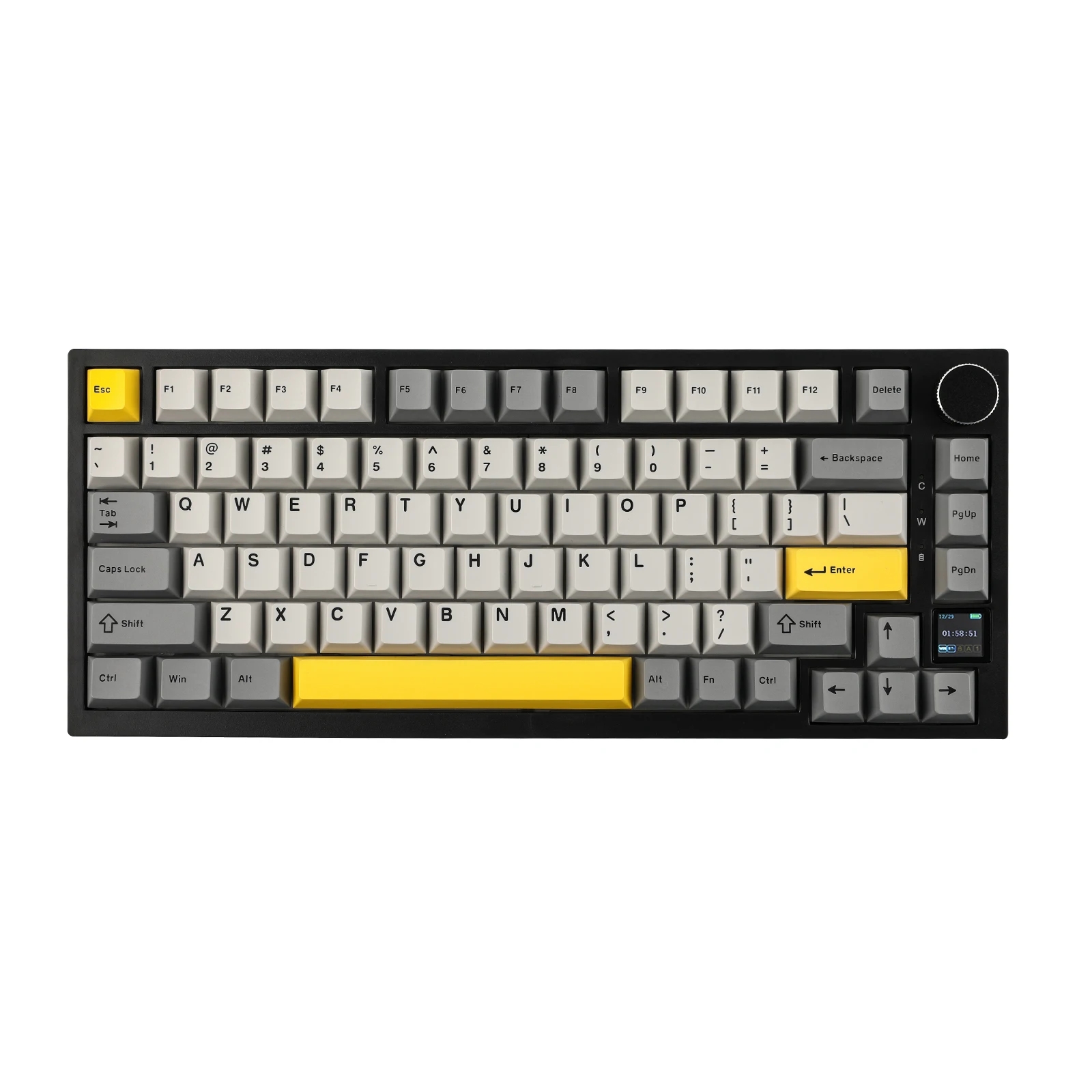 Ajazz AK820 Pro 75% 가스켓 장착 유선/블루투스 5.1/2.4G 무선 기계식 키보드 (윈도우/맥용 TFT 화면 탑재) 대표 이미지