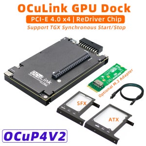 OCuP4V2 OCuLink 외부 그래픽 카드 도크 PCI-E 4.0 x4 ReDriver 노트북 미니 PC-비디오 카드용 M.2 M 키 어댑터 옵션