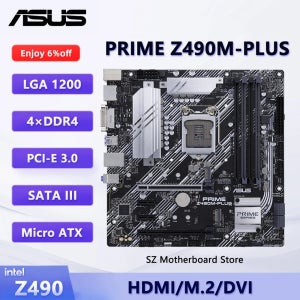 ASUS PRIME Z490M-PLUS 마더보드 Z490 placa mãe LGA1200 CPU i5-10400F i9-10900K i7-10700K i3-10100F ram DD