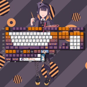 한국 Vtuber 홀로라이브 키캡, 132 키, Ninomea Ina’nis 키캡, PBT 염료 승화, 체리 MX 스위치 키캡, 기계식 키보드