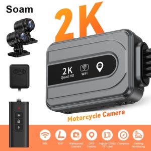 오토바이 DVR 2K 전면 및 후면 대시 캠 WiFi GPS 전신 방수 오토바이 카메라 운전 비디오 레코더 블랙 박스