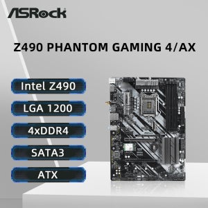 ASRock Z490 팬텀 게이밍 4/AX 마더보드 지원 i9-10900F i7-10700K i5-10400F 10600K i3-10100F CPU 4xDDR4 3200Mhz M.