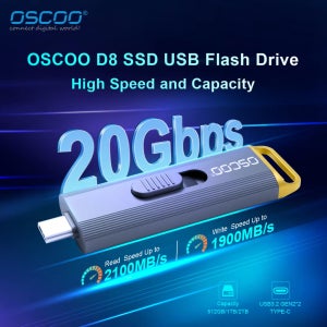 OSCOO 20Gbps USB 플래시 드라이브 USB3.2 GEN2 512GB 1TB 유형 C 풀 버튼 Pendrive 2TB 메모리 디스크 새로 출시된 컴퓨터 액세서리