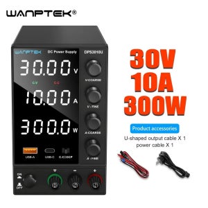 Wanptek DC 전원 공급 장치, 조정 가능한 숫자 디스플레이, 실험실 전원 공급 장치, 전압 조정기, 60V, 5A, 120V, 3A 수리, 30V, 5A, 10A