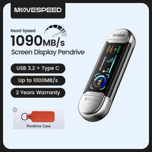 MOVESPEED SU10 1090MB/s 솔리드 스테이트 펜드라이브 2TB 1TB 512GB 256GB 128GB LCD USB3.2 Gen2 타입 C 플래시 드라이브 아이폰 1
