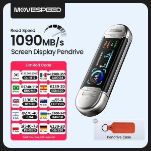 MOVESPEED SU10 1090MB/s 솔리드 스테이트 펜드라이브 2TB 1TB 512GB 256GB 128GB LCD USB3.2 Gen2 타입 C 플래시 드라이브 아이폰 1