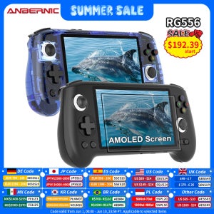 안베르닉 RG556 휴대용 게임 콘솔 유니소크 T820 안드로이드 13 5.48인치 AMOLED 스크린 5500mAh 와이파이 블루투스 레트로 비디오 플레이어