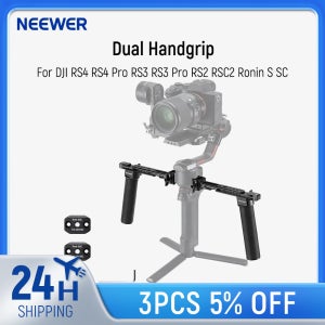 NEEWER DJI RS4 Pro RS3 Pro RS2 RSC2 로닌 S SC 짐벌용 듀얼 핸드그립, 미니 나토 레일 2개 포함 듀얼 핸들 키트