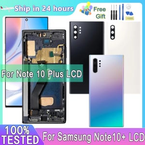 삼성 갤럭시 노트10+ N975F N976F Lcd 디스플레이용 TFT 스크린 삼성 갤럭시 노트 10 플러스 5G용 프레임이 있는 디지털 터치 스크린