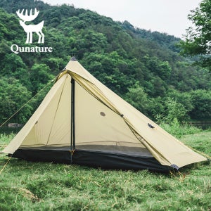 Qunature 경량 텐트 / 아웃도어 프로fessional 등산·해킹 전용 1인용 텐트 간편 설치 / 통기성×방충 기능 겸비 풍력 안정성・防찢김 구조 / 두께감된 테ン트 로프(야