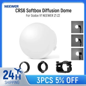 NEEWER CRS6 소프트 박스 확산 돔, Godox V1 NEEWER Z1 Z2, 라운드 헤드 플래시 및 스퀘어 스피드라이트 Z760 용, 3 어댑터 링 포함