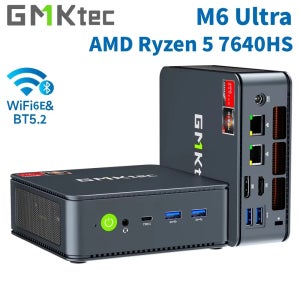 GMKtec M6 Ultra 게이밍 미니 PC AMD Ryzen 5 7640HS (업그레이드된 6600H/6800H) 데스크탑 미니 컴퓨터 WiFi 6/BT 5.2, 트리플 4K 