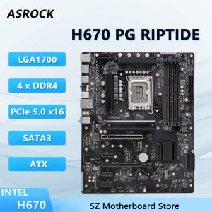 ASROCK H670 PG RIPTIDE 메인보드 CPU 지원 LGA 1700 i5 12400f 12700K 12100F i5 12400 DDR4 메모리 램 ddr4 ATX 마더보
