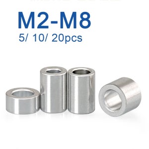 5/ 10/ 20pcs M3 M4 M5 M6 M8 알루미늄 합금 플랫 와셔 부싱 가스켓 CNC 슬리브 RC 모델 부품 용 비 스레드 스탠드 오프 스페이서