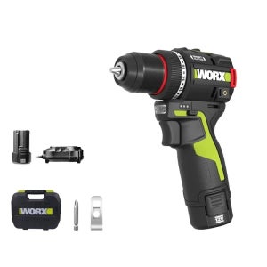 WORX WU135 무선 전기 드릴 12V 50Nm 1800rpm 스마트 Clucth 자동 정지 2 속도 조정 금속 가공 가정용 전동 공구