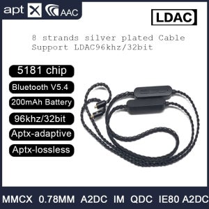 LDAC QCC5181 무선 블루투스 5.4 헤드셋 업그레이드 케이블, aptX HD 마이크 CVC10.0 MMCX QDC 0.78 IE900 IE80 A2DC, 신제품